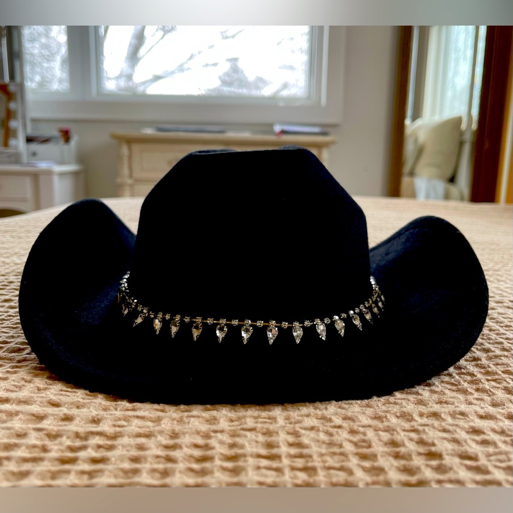 NIB Black Cowgirl Hat/Rhinestone Hat Band
